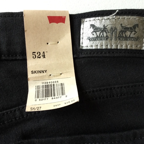 Levi's 524 Too Superlow Skinny Size 5M/27 Black - Picture 6 of 8